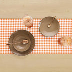 Solino Home 100% Linen Table Runner Muskmelon, Gingham Check 14 x 144 in - Image 3