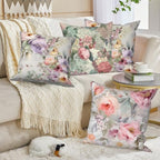 Colorful Floral Throw Pillow Covers 26''x26'' Set of 4, Vintage Flowers Pillow Cases Decorative Spring Roses Cushion Covers for Couch Sofa Bedroom Farmhouse Livingroom Garden Patio Car - Image 3