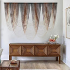 Macrame Wall Hanging Dip Dyed Brown Fiber Tapestry Boho Decor 57" W x 41" L by IOWER