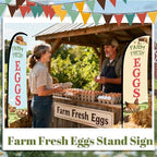 HunnmingRe 2 Set Feather Flag Kit, 8ft Advertising Swooper Flag Banner with Pole and Ground Stake for Business Restaurant Advertising Banner for Outside Ground (Eggs) - Image 5