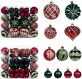 48 Pcs Christmas Balls Ornaments for Christmas Tree, Painted Shatterproof Plastic Decorative Baubles Hanging Ornaments for Xmas Tree Wreath Holiday Party Wedding Decoration, Red Green by Unknown