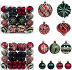 48 Pcs Christmas Balls Ornaments for Christmas Tree, Painted Shatterproof Plastic Decorative Baubles Hanging Ornaments for Xmas Tree Wreath Holiday Party Wedding Decoration, Red Green by Unknown