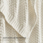 EVERGRACEHOME Chunky Chenille Knit Throw Blanket, 50 x 60, Bright White - Image 2