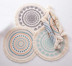 Fennco Styles Boho Geometric Fringe Decorative Cotton Placemats 13-inch Round, Set of 4 - Green Heat Resistant Insulation Table Mats for Home Decor, Dining Table, Banquets and Special Events - Image 7