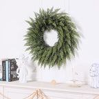 24" Lifelike Touch Artificial Cedar Wreath for Front Door Christmas Decor - Image 5