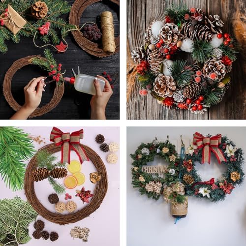 8 Pcs 10 Inch Natural Grapevine Wreath Set, Hand-Woven Vine Branch Wreaths for DIY Crafts, Christmas Decorations, Home & Event Styling - Image 7
