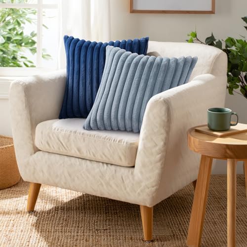 Pallene Faux Fur Decorative Throw Pillow Covers 22x22 Set of 2, Blue Grey - Image 5