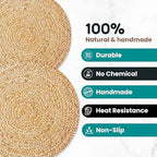 Eco Crave Natural Jute Placemats Set of 16, Round Woven Table Mats, 13 Inch Rattan Charger Plates, Bulk Set for Weddings, Parties & Events - Image 6