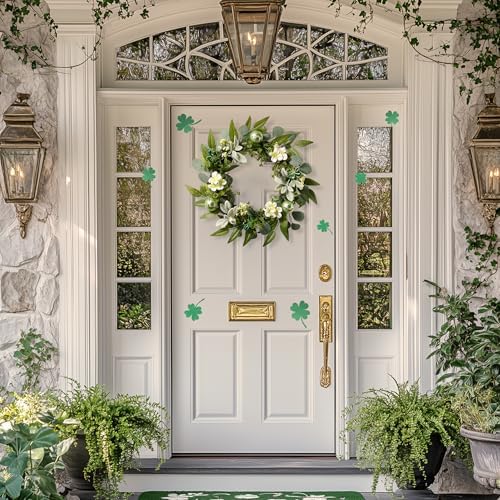 Valery Madelyn Collapsible St. Patrick's Day Door Wreath with Light, Spring Wreath with Shamrock Clover Ornaments for Table Centerpiece, Prefect Gift and Decoration for Irish Festival Party-24'' - Image 4