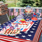 Oudain 10 Pcs 4th of July Table Cover Stretch Tablecloth 6 ft American Flag Tablecloth - Image 5