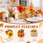 Giegxin 12 Pack Fall Decor Table Centerpiece with 120 LEDs, Delicate - Image 4