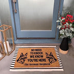 Funny Coir Doormat - German Shepherd 'No Need to Knock' Welcome Mat - 23.6 x 15.9 inch - Image 2