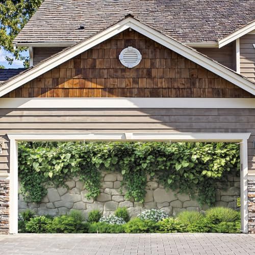 6X13FT Summer Tropical Leaves Garage Door Cover Decorations Tropical Leaves Fence Garage Door Banner for Outdoor Indoor Summer Party Photography Backdrop by ANNAQUEEN