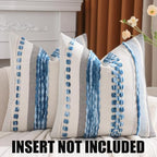 Boho Throw Pillow Covers 18x18 inch Set of 2 Sky Blue Coastal Decor - Image 2