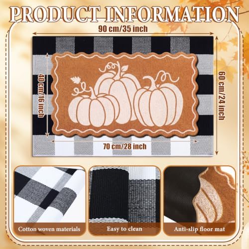 Moucuny 2 Coir Outdoor Mat,Non Slip, 24'' X 35'',16'' X 28'', White Pumpkin - Image 6