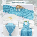10 Pack Baby Blue Cheesecloth Table Runner 35x120 Inch 10Ft Rustic Gauze Cheese Cloth Table Runner Sheer Cheesecloth Table Runners for Wedding Party Bridal Shower Decoration - Image 5