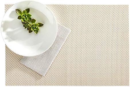 Restaurantware White Pearl Vinyl Woven Placemat, 6 Pack by Restaurantware