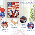 Funny Patriotic Uncle Sam Canvas Wall Art 4th of July USA Flag Fireworks Oil Painting Humorous Toilet Paper American Flag Wall Decor Independence Day Bathroom Home Decor 24x32in - Image 4