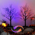 2 Pack Halloween Tree, Vanthylit Black Tree with Orange Purple Bi-Color Led Lights 6 Functions, USB & Battery Operated Lighted Willow Branch for Indoor Halloween Decorations (22 inch,24 LED) by Vanthylit