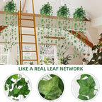 240Pack Artificial Ivy Garland, 1680Ft Fake Vines Hanging Plants for Room Decor, 72 Leaves Aesthetic Faux Greenery Garland Vines Leaf with Strengthened Joint Prevent Leaves Falling Off for Wall Decor - Image 2