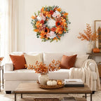 24 Inch Fall Wreaths for Front Door with Sunflowers Roses Autumn Home Decor - Image 5