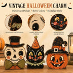 Vintage Halloween Decorations, Wooden Shelf Decor for Tabletop & Desk - Image 4