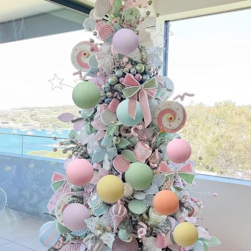Gejoy 6 Pcs Frosted Pastel Christmas Decor 5.9'' Oversized Xmas Tree Balls - Image 5