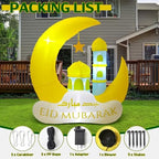 RoundFunny Ramadan Inflatable Outdoor Decorations Muslim Yard Decor with LED Lights Eid Mubarak Inflatables Islamic Blow Moon Castle for Celebrate Fasting Introspection Prayer - Image 4