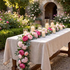 2 Pack 12ft Artificial Peony Flower Garland Vine, Pink - Image 3