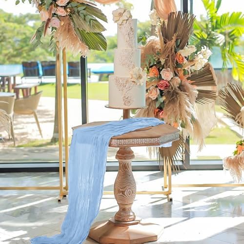 24 Pack Light Blue 10Ft Cheesecloth Table Runner - Image 7