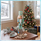 Blosssound 15" Christmas Ocean Nutcracker Decor Wooden Shell Seahorse Decor - Image 6
