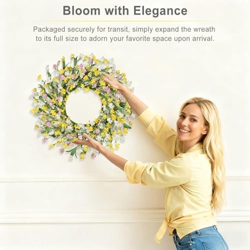 Artgar Front Door Wreath 24 Inch Spring/Summer Wreaths for Front Door - Image 4