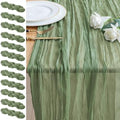 Cheesecloth Table Runner 10FT 12Pcs Sage Green Boho Gauze Sheer Runners by Xiomot