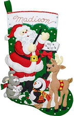 Bucilla 86930E Felt Applique Stocking Kit Santa Choir Practice 18" - Image 2