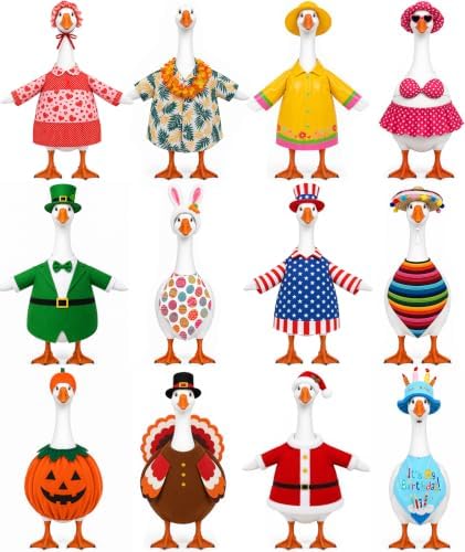 Kooterfun 12 Set Holiday Porch Goose Outfits for 23 Inch Goose Statue by Kooterfun