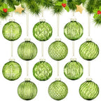 Jenaai 12 Pcs Christmas Lime Green Glass Ball Ornaments, Tree Decoration by Jenaai