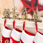 XIUSHE Stocking Holder Set of 4-Christmas Tree Stocking Hanger for Mantel-Metal Weighted Christmas Stocking Holder for Fireplace Mantle-Tropical Farmhouse Stocking Holder (Bronze-4) - Image 4
