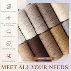 Timgle 20 Rolls Macrame Cord 3 mm X 875 Yards, Natural Colors - Image 3