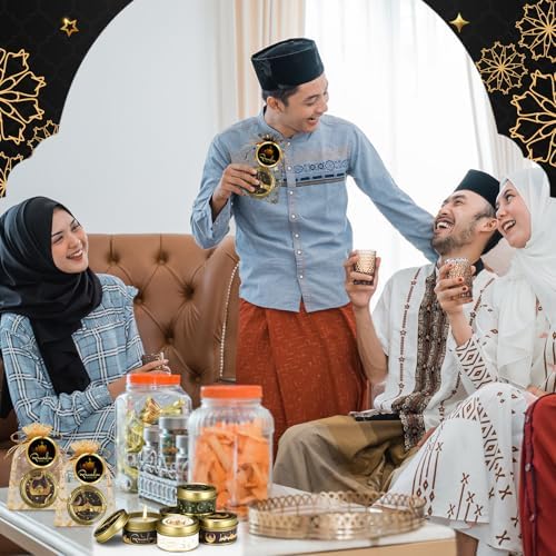 MTLEE 20 Set Ramadan Mubarak Scented Candle with Organza Bag and Cards Ramadan Gifts Eid Candles Muslim Scented Light Islamic Party Favors Gifts for Home Muslim Islam Festival Holiday Decor (Gold) - Image 6