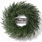 26" Christmas Norfolk Pine Wreath for Front Door (1, Wreath with Sign) by FLAGLY