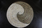 Senegal Placemats/African Bohemian Woven Seagrass Placemats/Natural Wicker Round Basket Placemats/Decorative Hanging Wicker Plates/Hanging Wall Decor (Black & White) - Image 3