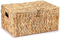 Hipiwe Wicker Storage Baskets with Lid, Large Water Hyacinth Lidded Baskets by Hipiwe