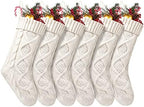 Fesciory Christmas Stockings 6 Pack, 18 Inch Large Cable Knit Xmas Decor by Fesciory