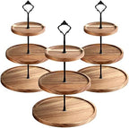 Zopeal 3 Set 3 Tier Wood Cupcake Stand,Rustic Wooden Serving Tray Farmhouse Dessert Display Tiered Cake Tower Holder for Kitchen Wedding Birthday Tea Party Decorations(Medium(5.9''7.8''9.8'')) by Zopeal