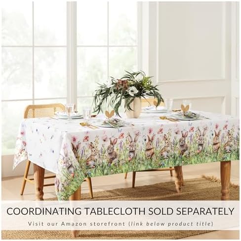 Bunny Blossom Easter Napkins, Set of 4, Multicolor - 17"W x 17"L - Image 4