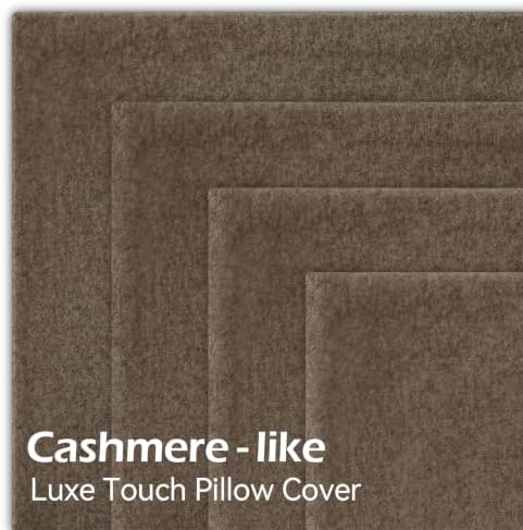 a moment Waterproof Throw Pillow Covers Set of 4,18x18 Inch Outdoor Stain Resistant Pet Friendly Pillowcases Cushion Covers for Patio Sofa and Living Room,Mushroom Brown - Image 5