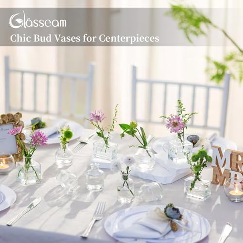 Glasseam Mini Bud Vase in Bulk 40: Clear Small Flower Vase for Centerpieces - Image 4