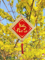 2 Pieces Vietnamese New Year Decorations Door/Window Stickers, Red Hanging Ornaments, Lunar New Year Home/Office Decorations (Different Designs)- Do Treo Trang Tri TET - Image 4