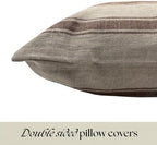 Linen Throw Pillow Covers Stripe Brown Pillow Cover Spring Decorative Pillow Covers for Living Room, Bedroom (Brown Stripes, 20" L x 20" W) - Image 4