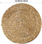 Handmade Heat Resistant 13.8" Round Woven Placemats Set of 10, Wicker Boho No Chemical Natural Water Hyacinth Place Mats, Farmhouse Table Mats for Kitchen Dining Table,Home Decorations,Wedding - Image 2